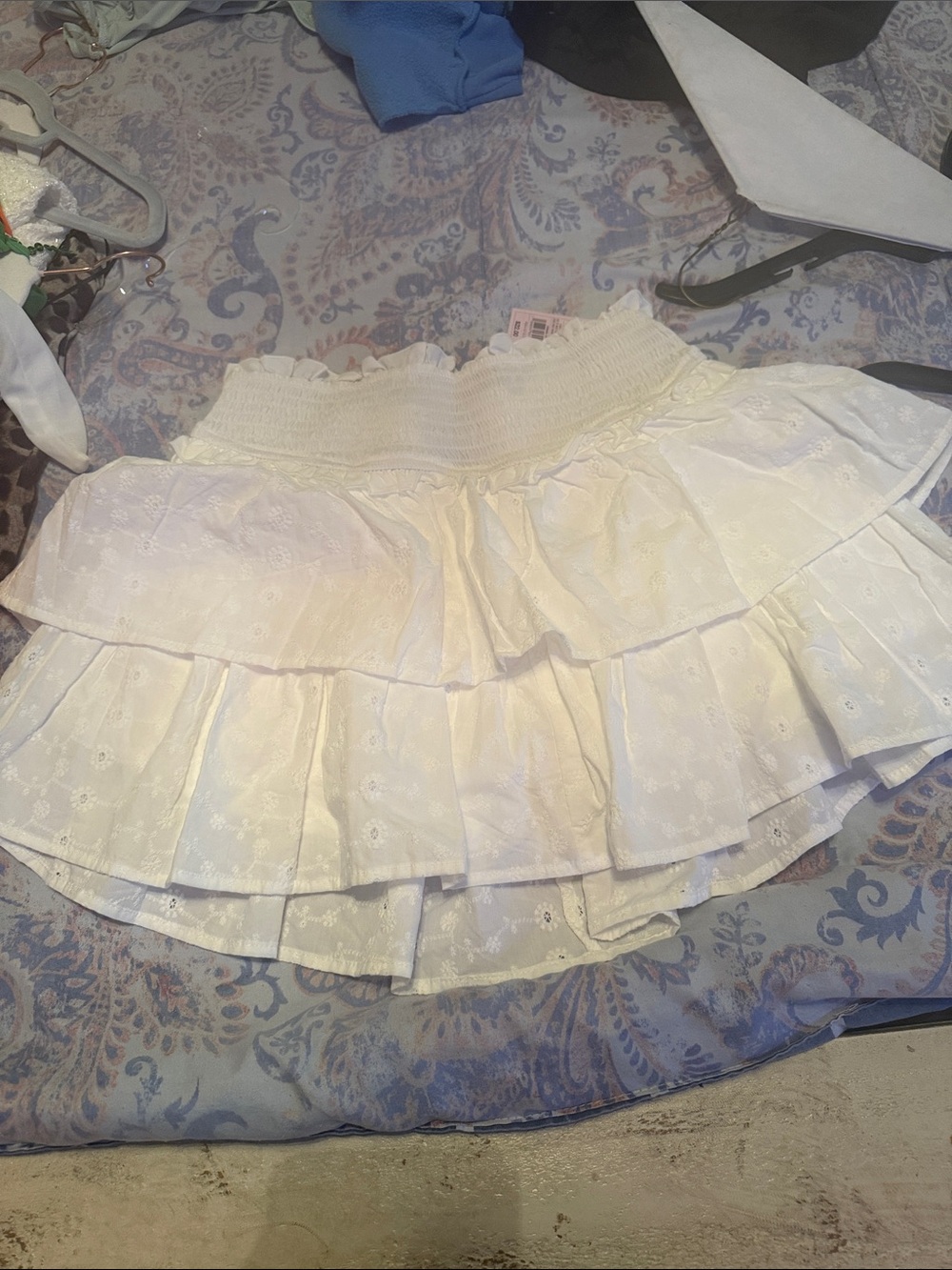wild fable White Tiered Eyelet Smocked Skirt